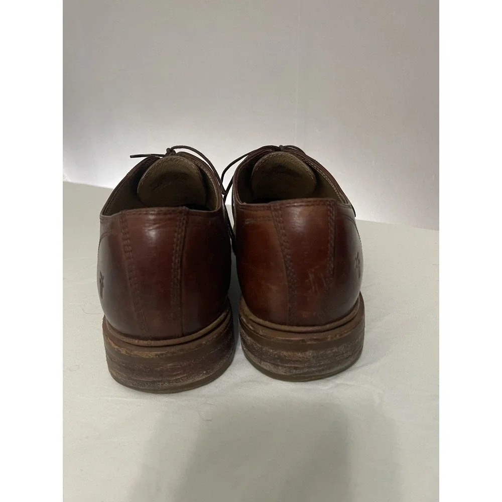 Frye James Bal Lug Oxford 87943 Mens Brown Leather‎ Lace Up Cap Toe Shoes 9 1/2D
